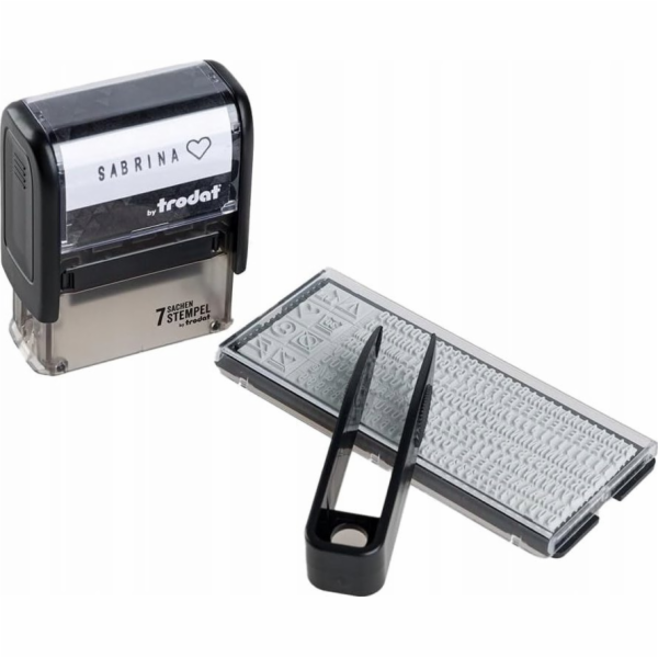 Trodat trodat 7 Sachen Stempel Typom, gr.11 schw + Kissen...