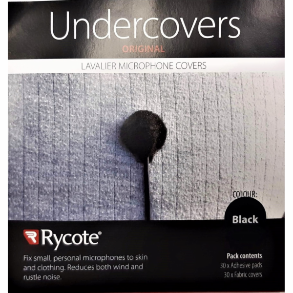 Rycote Rycote Undercovers, černé - 30 kusů + 30 samolepek