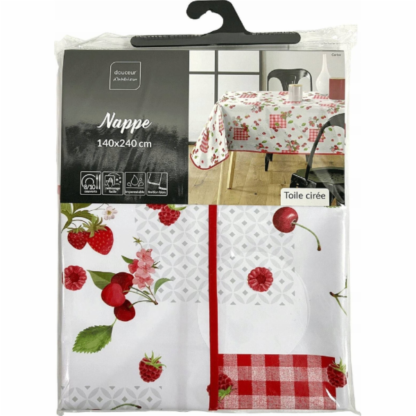Douceur d`Interieur Ovocný ubrus CERISE, 140 x 240 cm, plast
