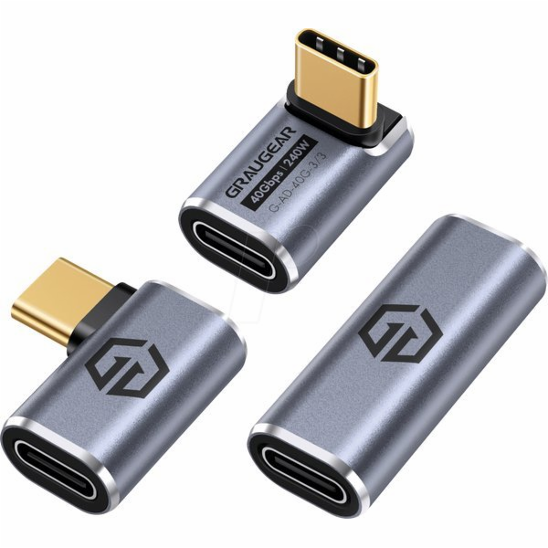 Graugear USB adaptér GRAUGEAR 40Gbps USB-C adaptér hliník...