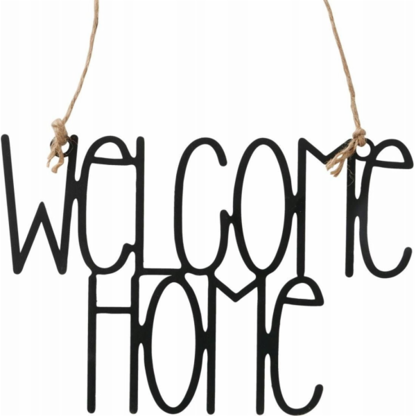 Boltze Kovová cedule Welcome Home, černá, 26,5 x 18 cm