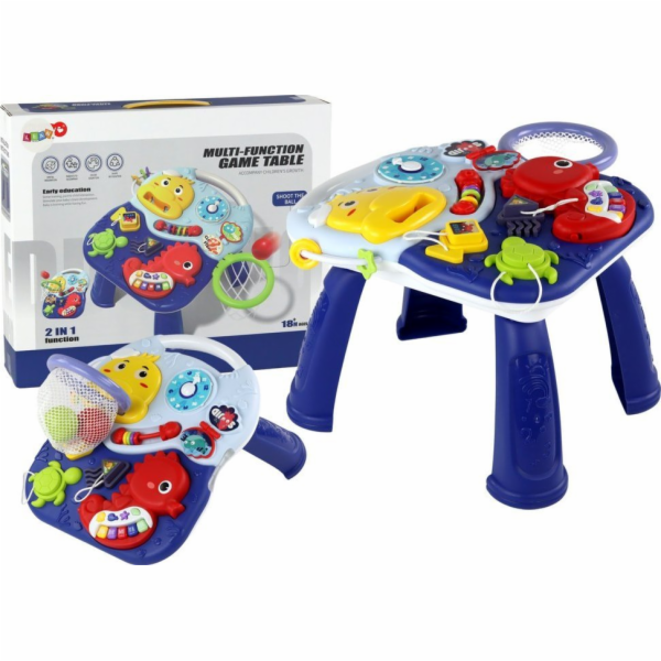 LeanToys Vzdělávací stůl 2v1 s mořskými zvířaty, klavírní...