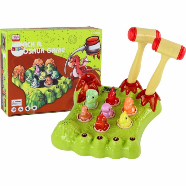 LeanToys Hra Wack-A-Mole s dinosaury, deskovými kladivy, ...