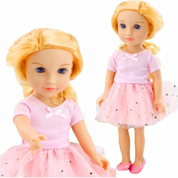 LeanToys Panenka v tylových šatech, růžovo-blonďaté vlasy...