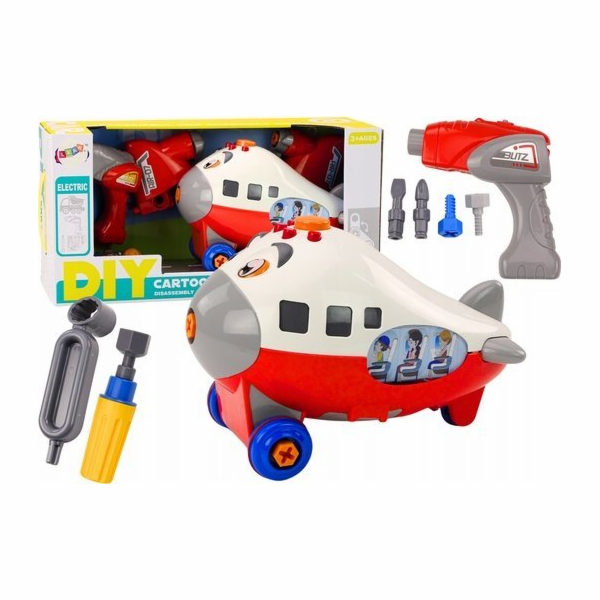 LeanToys Kreslené letadlo Krouticí křídlo DIY Červené