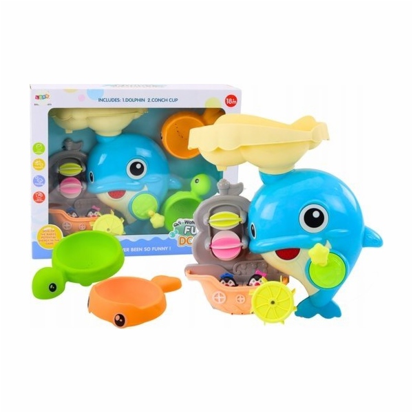 LeanToys sada do vany vodní hračka delfín modrý