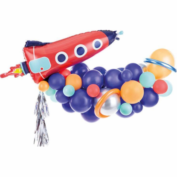 PartyDeco Girlanda z balónků - Raketa, mix, 154x130cm uni...