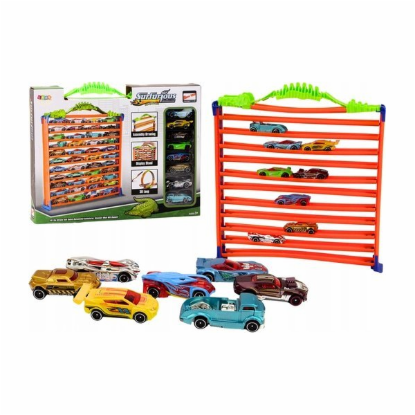 LeanToys Garážová parkovací dráha pro autodráhu 2v1 Pruži...