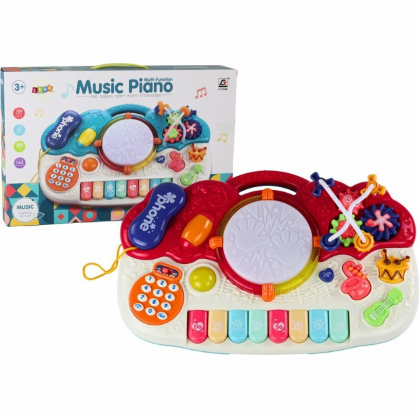 LeanToys Varhany Piano Vzdělávací hudební Zvuky Bicí Světla