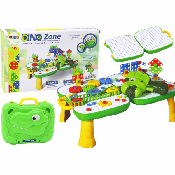 LeanToys Kufr na stůl DIY sada puzzle bloky dinosaurus šr...