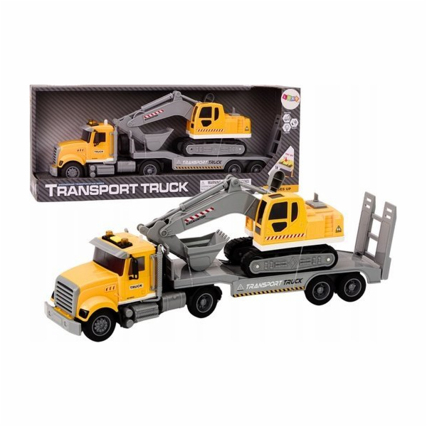 LeanToys Lora Truck Pásový bagr Světla Zvuky Jízda Žlutá