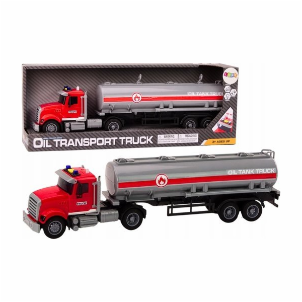 LeanToys Truck Tir Cisterna Světla Zvuky Jízda Červená