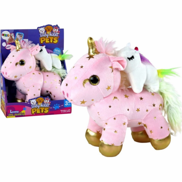 LeanToys Plyšový uspávací jednorožec Lullaby s růžovými h...