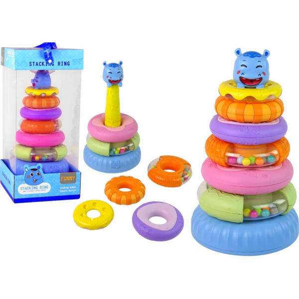 LeanToys Vzdělávací pyramidové barevné obruče