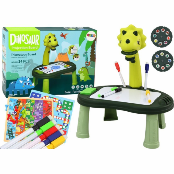 LeanToys kreslicí projektor dinosaurus stolní hra 2v1 čín...