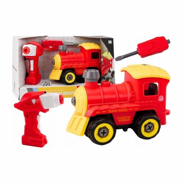 LeanToys Dálkově ovládaná otočná lokomotiva RC červená