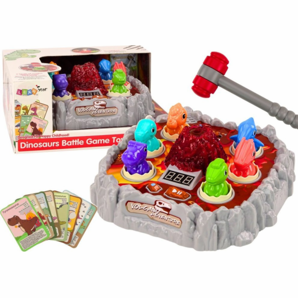 LeanToys Arkádová hra Wac A Mole, dinosauři, sopka, kouř,...