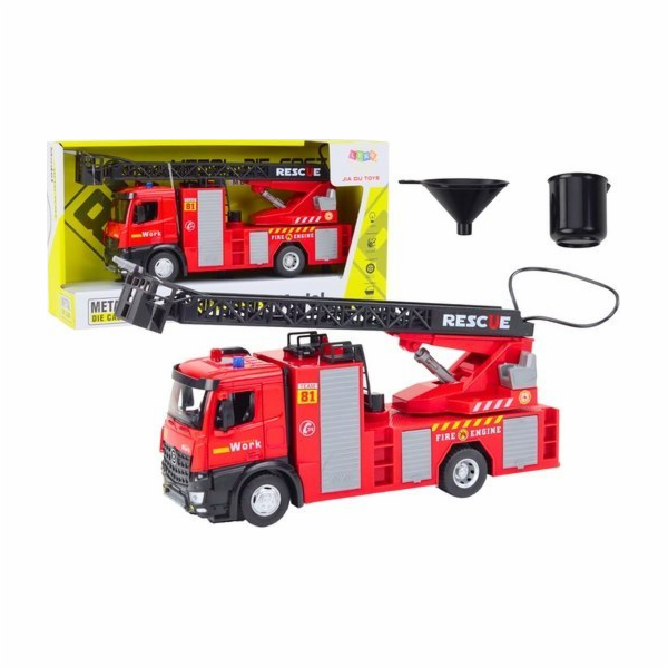 LeanToys Hasičský vůz s výložníkem, světly, zvuky, voda, ...