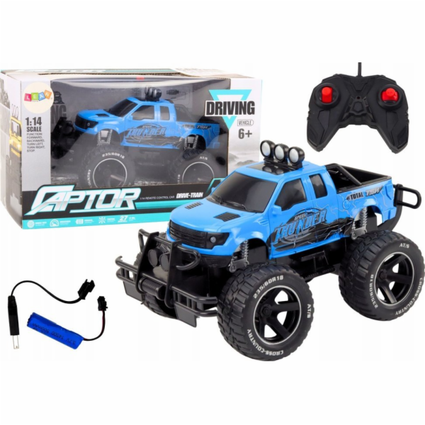 LeanToys RC terénní auto 1:14 27MHz modré dálkové ovládán...