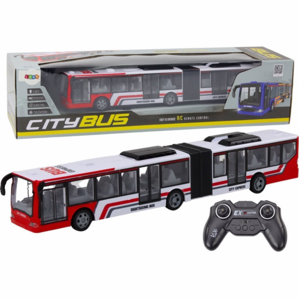 LeanToys RC City Bus na dálkové ovládání červenobílý