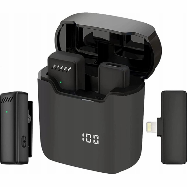 OEM Bezdrátový klopový mikrofon Lightning s nabíjecím pou...