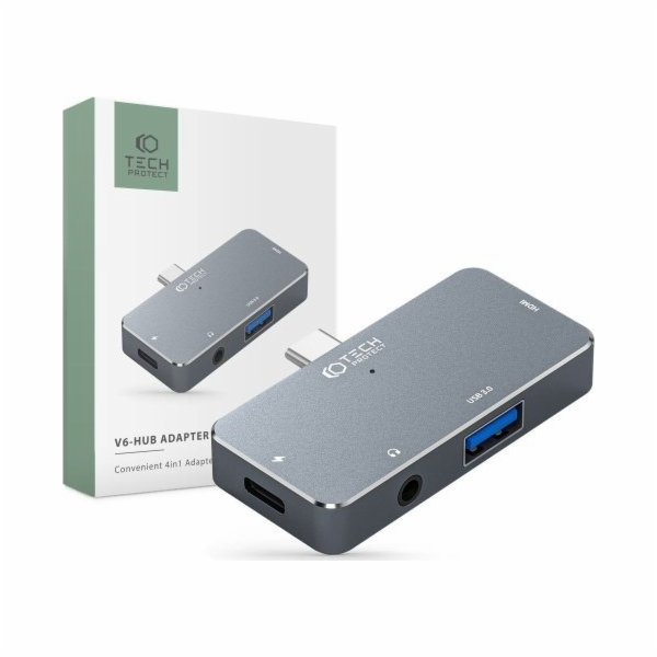 Tech-Protect USB HUB Adaptér Hub Tech-Protect V6 4v1 šedý