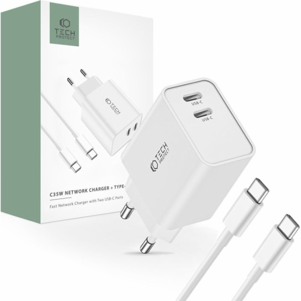 Tech-Protect Nabíječka TECH-PROTECT C35W 2PORTOVÁ SÍŤOVÁ ...
