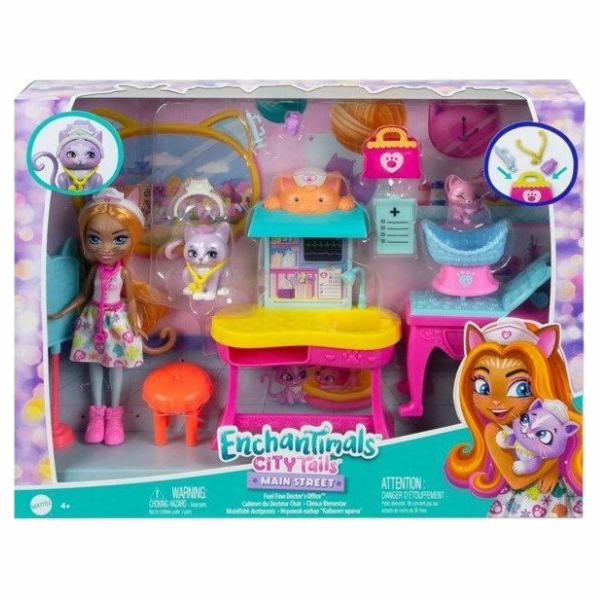 Mattel Panenka Barbie ENCHANT NÁVŠTĚVA U LÉKAŘE HLH22 WB5