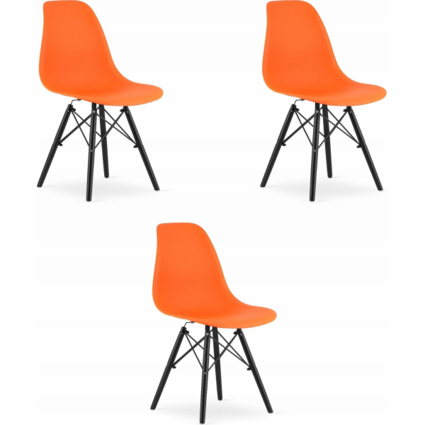 Leobert Židle OSAKA oranžové / černé nohy x 3