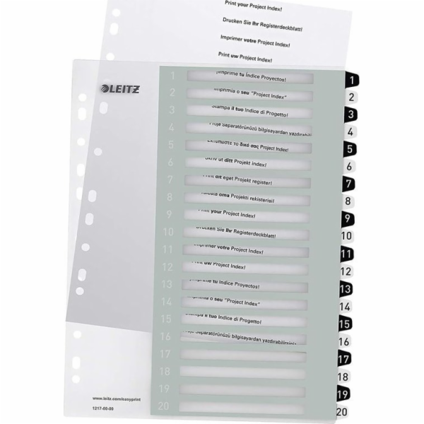 Leitz Děliče PP Leitz Wow A4 Maxi A4 1-20 (pro tisk) čern...