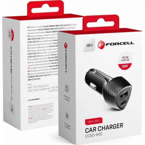 ForCell Nabíječka FORCELL CARBON autonabíječka typu C 3.0...