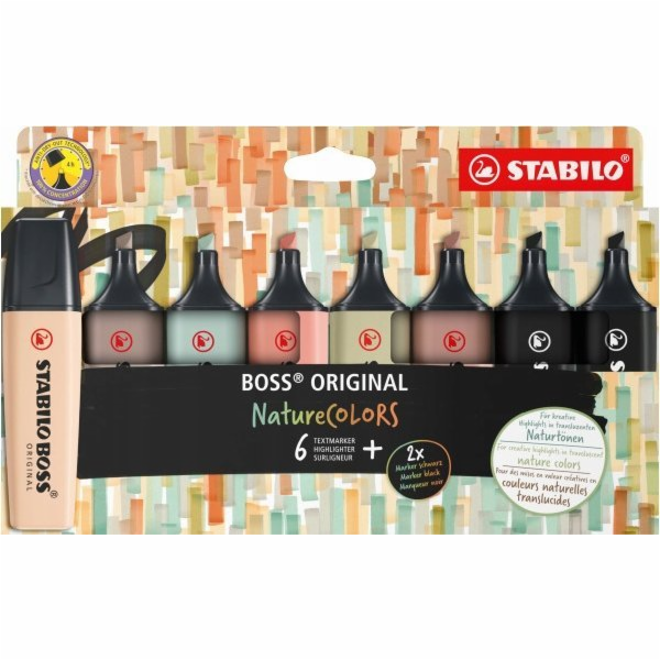 Teka Zvýrazňovač Boss Original Naturecolors 8 ks