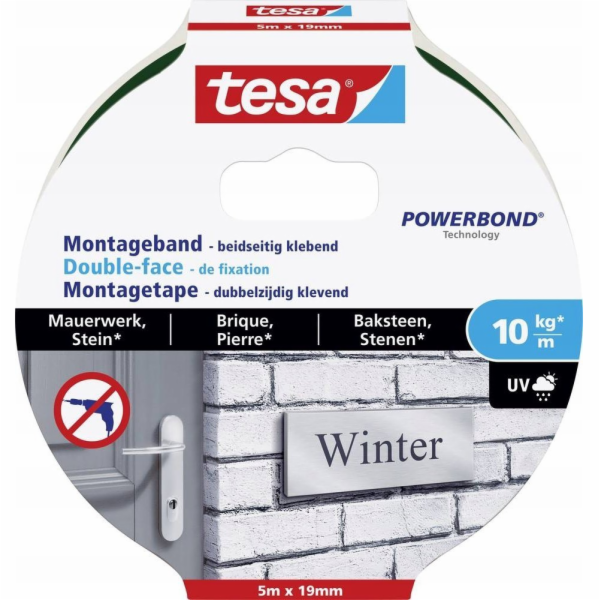 Tesa tesa Montageband Mauerwerk&Stein 10kg 5m x 19mm