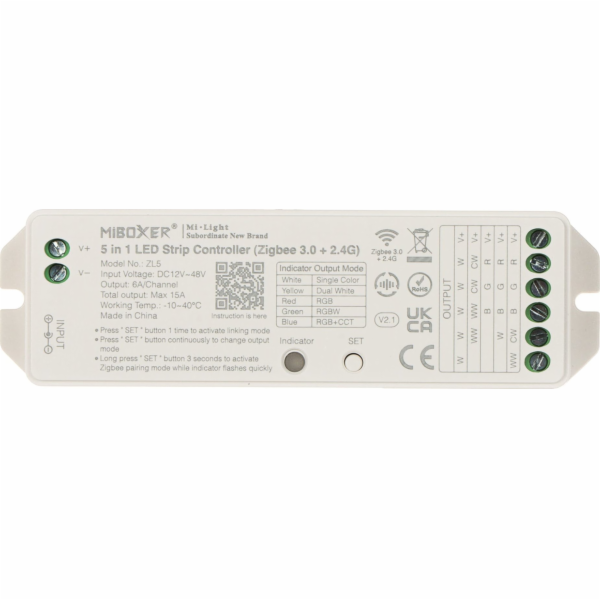 MiBoxer OVLADAČ LED OSVĚTLENÍ ZigBee, ZL5 Wi-Fi, 2,4 GHz,...
