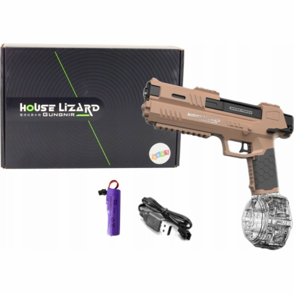 LeanToys Vodní pistole automatická hnědá průhledná nádoba