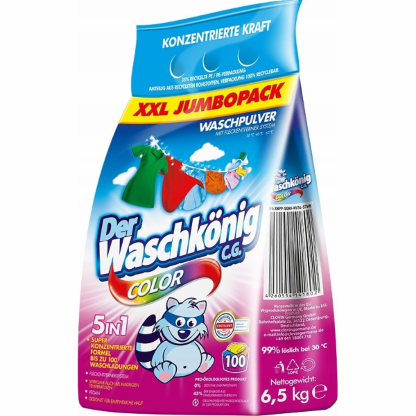 WASCHKONIG WASCHKONIG PRACÍ PRÁŠKOVÁ BARVA 6,5 KG FÓLIE 1802