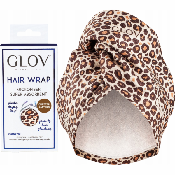 NoName GLOV_Hair Wrap Měkký vlasový turban s motivem geparda