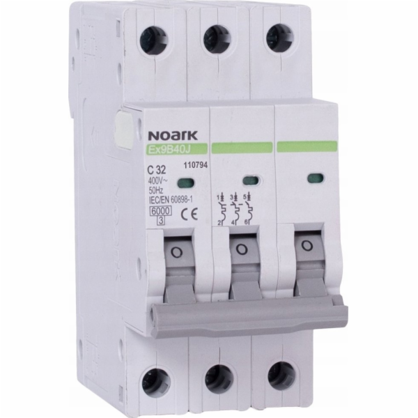 Noark Jistič Noark 110747 Ex9B40J 3P B16 6kA Typ B 16A 3-...
