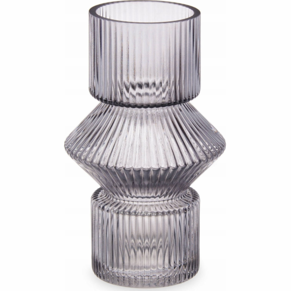 Gift Decor Dárková dekorace Skleněná váza z drážkovaného ...