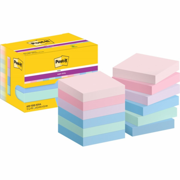 Post-it Samolepicí bločky super lepící, 47,6x47,6 mm (622...
