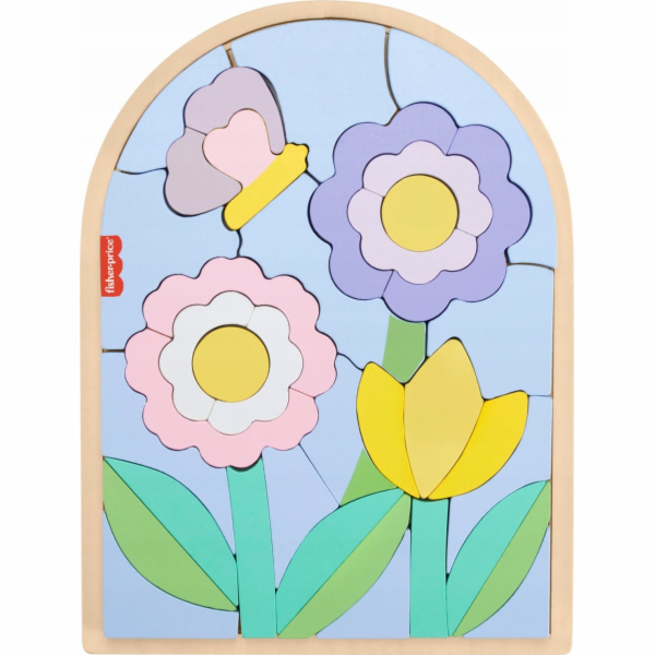 Mattel FP DŘEVĚNÉ PUZZLE KVĚTINY HXT97 FOL6
