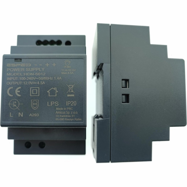 eSPe SPÍNACÍ ZDROJ PRO DIN LISTU ESPE HDN-6012 12V/54W/4,5A