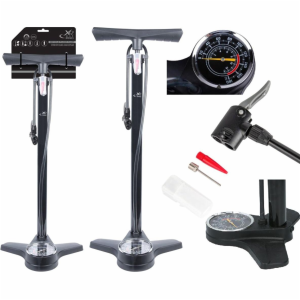 XQMax DÍLENSKÁ CYKLISTICKÁ PUMPA 160 PSI (11 BAR) S MANOM...