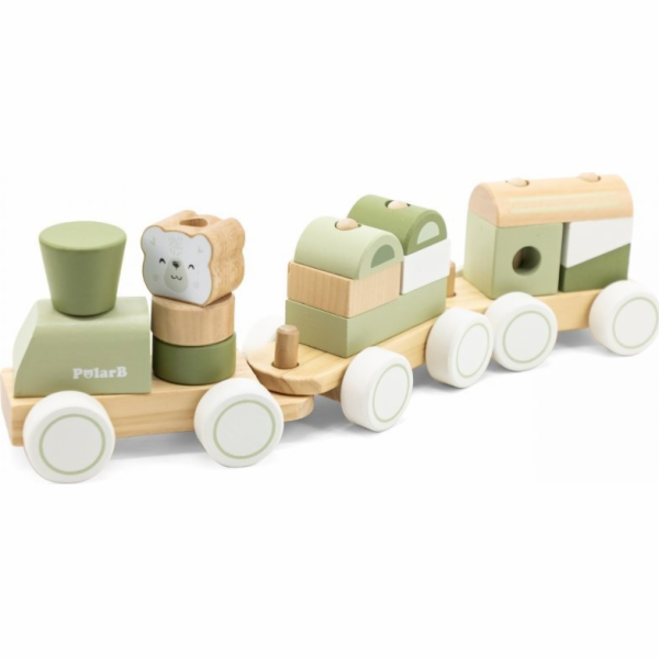 Viga Toys Zelený vláček s autíčky Lumarko Blocks!