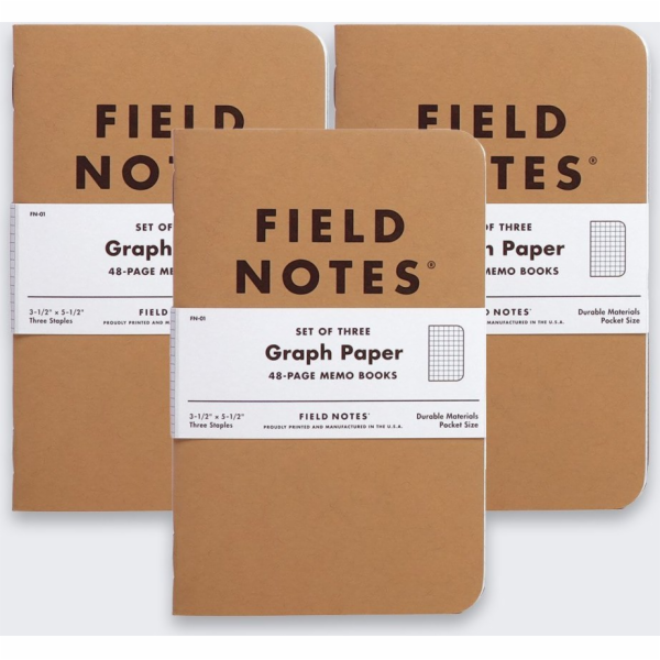 HP Notes Field Notes Originální Kraft Kratka 3 balení
