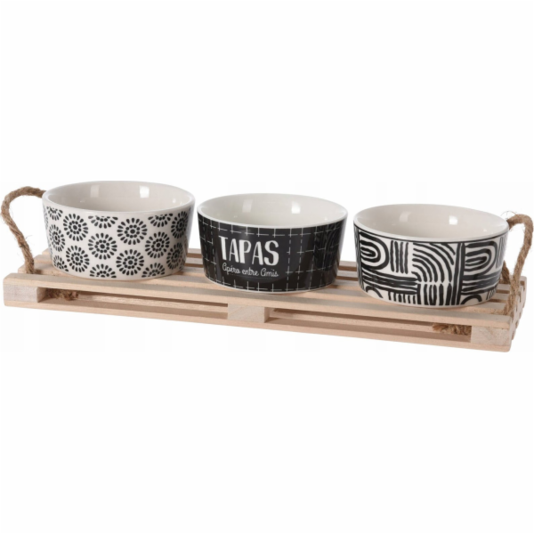 Excellent Houseware Sada na servírování svačin dřevěné pr...