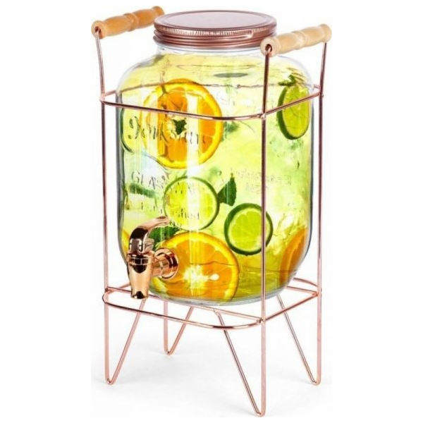 Vilde Skleněná lahev 5,5l na nápoje s kohoutkem a stojane...