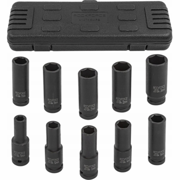 Rockforce DLOUHÉ RÁZOVÉ NÁSTROJE 10 ks. 1/2 10-24 mm/POUZDRO
