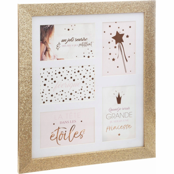 Atmosphera Multi fotorámeček GLITTER, zlatý, 5 fotografií
