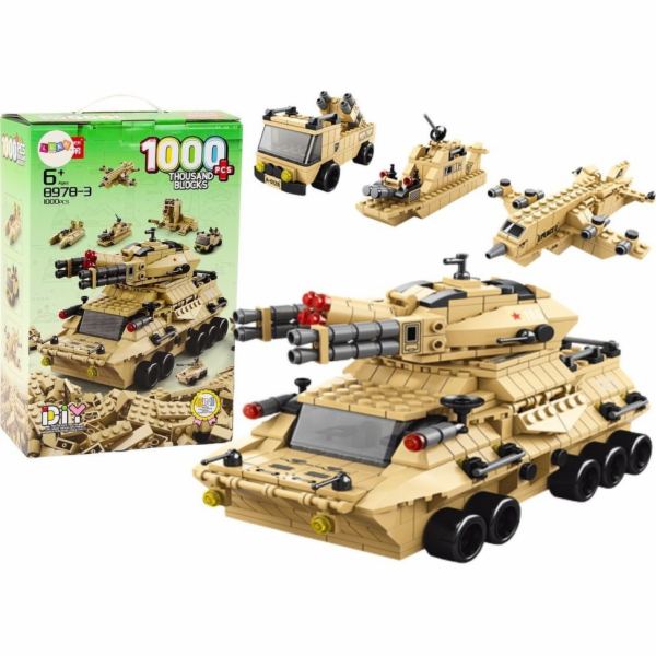 LeanToys Vojenský tankový písek 1000 El stavebnice sada